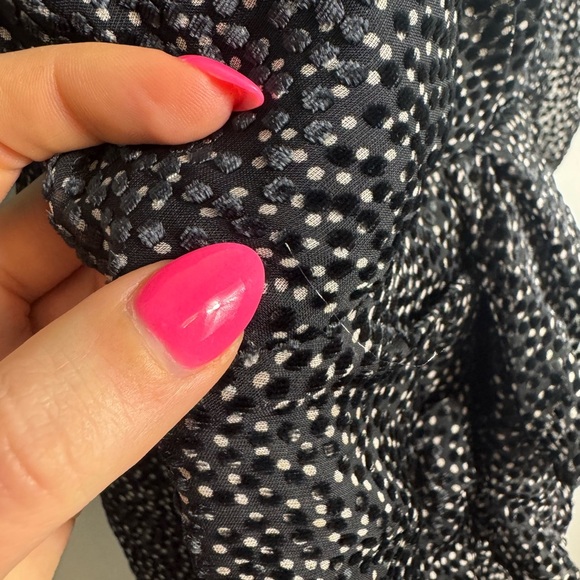 Ba&sh Celia Black Velvet Dot Ruffle Mini Dress Size 6 Silk Blend - Picture 9 of 15